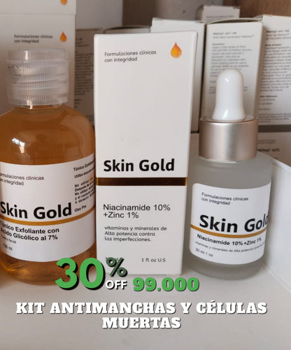 KIT ANTI MANCHAS Y MARCAS DE ACNE SKIN GOLD