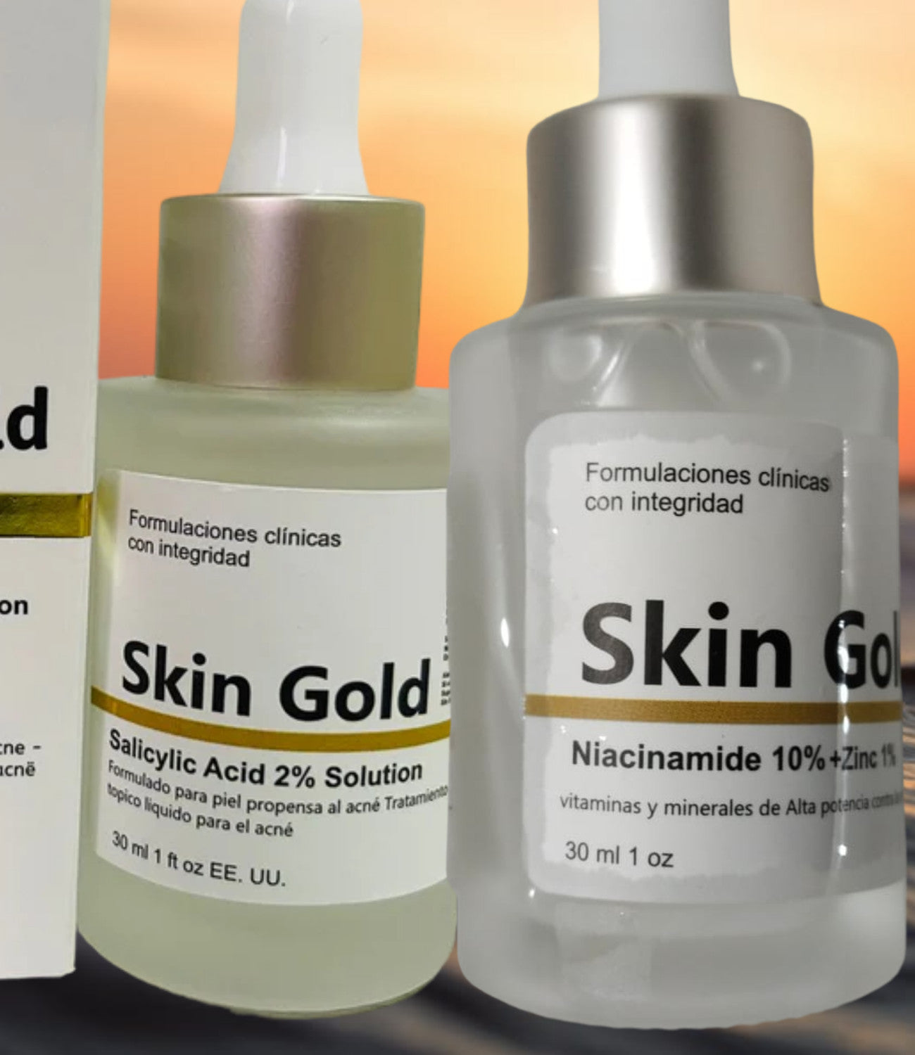 KIT ANTI ACNE Y PUNTOS NEGROS SALICILICO Y NIACINAMIDE SKIN GOLD 30ML